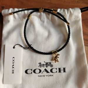 Coach adjustable leather bracelet